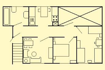 Der Grundriss der Wohnung 